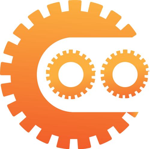 橙色齒輪機(jī)械矢量logo圖標(biāo) logo png
