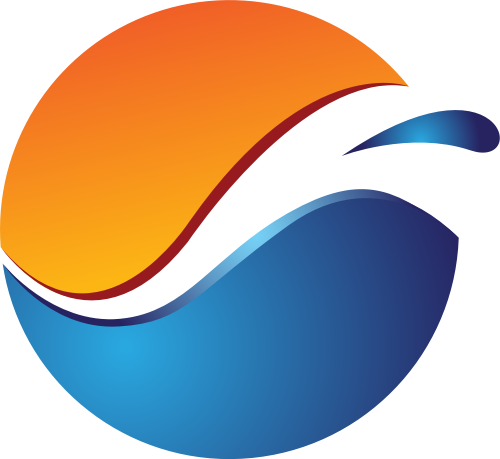 藍色橙色立體矢量logo圖標 logo png