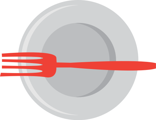 紅色灰色叉子盤(pán)子矢量logo logo png
