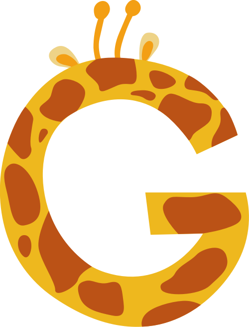 黃色長(zhǎng)頸鹿字母G可愛動(dòng)物矢量logo圖片 logo png