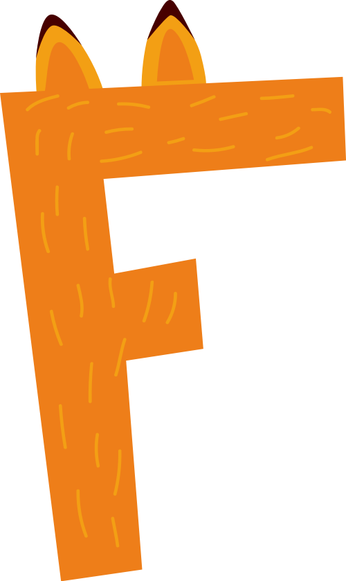 黃色狐貍字母F可愛(ài)卡通動(dòng)物矢量logo圖標(biāo) logo png
