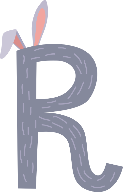 兔子字母R可愛動(dòng)物logo素材圖片 logo png