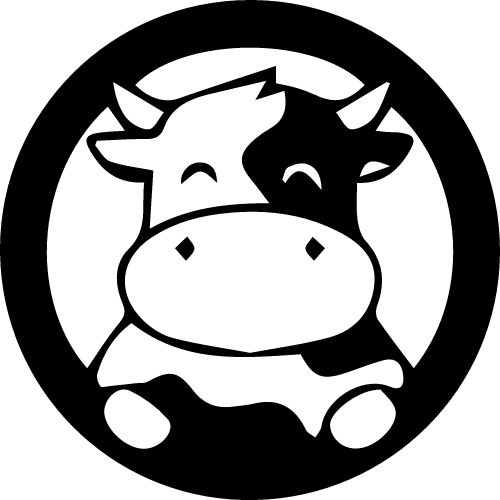 黑白圓形奶牛矢量圖形logo logo png