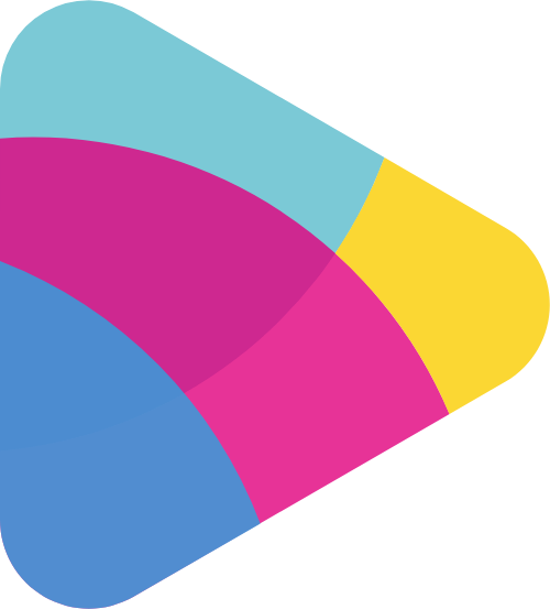彩色三角形播放器矢量圖標 logo png